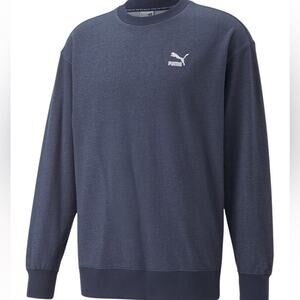 NEW Puma Sweatshirt Blue Crewneck Pullover Embroidered Logo Mens 2XL $60